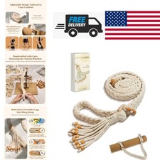 Yoga Mat Strap Handmade Braided Boho Bead Tassel Adjustable Carrier Dune Oat