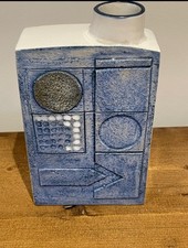 Troika Pottery Chimney Vase Decorated By Marilyn Pascoe Superb Vintage Condition