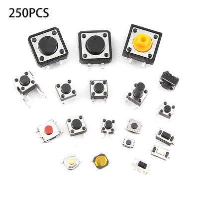 250pcs 25-Type Micro Switch Push Tact Button ON/OFF Touch Button Switch ccopl
