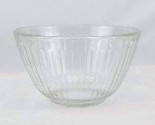 Vintage Pyrex No. 38 Ribbed Glass Mixing Bowl 5.5" Clear USA Ovenware