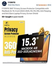 F FORITO 360  Privacy Screen Protector Compatible with MacBook Air 15.3 inch