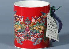 WILLIAM MORRIS AT HOME  PEACOCK & BIRD Festive China RED Mug