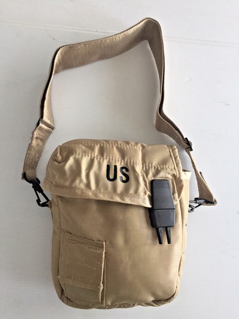 UNISSUED GENUINE MILITARY DESERT TAN 2 QT. CANTEEN COVER W/SHOULDER STRAP | eBay