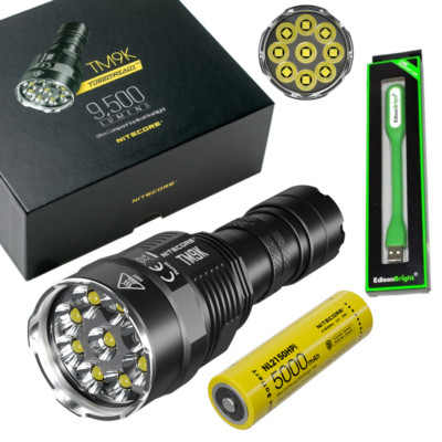 Nitecore TM9K 9500 Lumen USB-C Rechargeable LED Flashlight with 5000mah battery