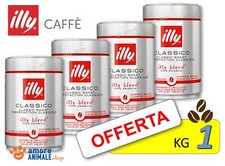 ILLY Caffè in GRANI → 1 kg - (4x250 gr ) - Caffe Tostatura dal Gusto CLASSICO