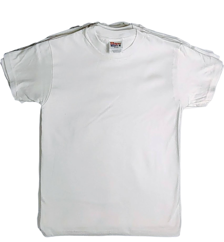 Wholesale Lots of 12 Vintage 90s Hanes Beefy-T Youth White Wholesale Lots of 12 Vintage 90s Hanes Beefy-T Youth White
