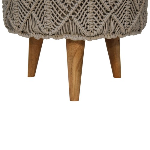 Luxury Crotchet Grey Footstool 5 YEAR WARRANTY - Picture 6 of 7