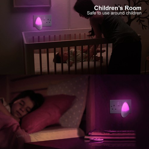 Automatic LED Night Light Plug in Energy Saving Dusk 2 Dawn Sensor Multicolour - Picture 38 of 57