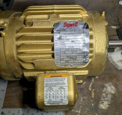 Baldor EM3584T 230/460V Electric Super E 1.5HP Motor - Gold