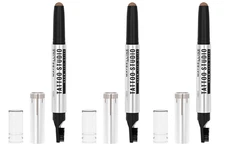 Maybelline Tattoo Studio Brow Lift Stick Makeup, Soft Brown (3 Pack)