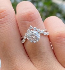 Solitaire Wedding Ring 1.66Ct Round Cut Simulated Diamond 925 Sterling Silver