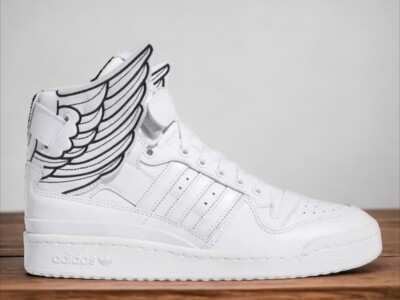 ボクシング Jeremy Scott adidas high cut sneakers ADIDAS x JEREMY SCOTT Size 9 Silver Black Leather Metallic