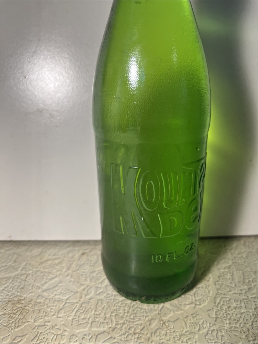 Full 10 Oz. Embossed Mountain Dew Green Soda Bottle, No