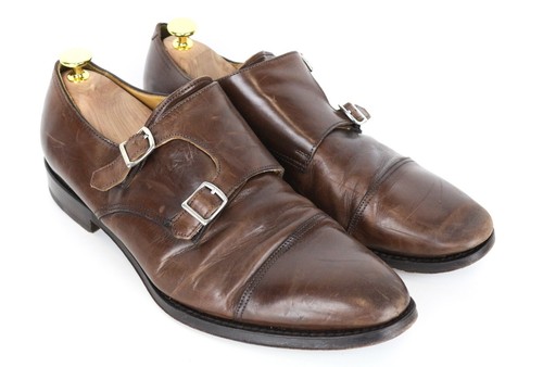 SUITSUPPLY Men Formal Shoes EU42.5 Brown Leather Double Monk Strap Classic