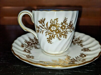 Minton H5017 Gold Demitasse Cup and Saucer Older Mark