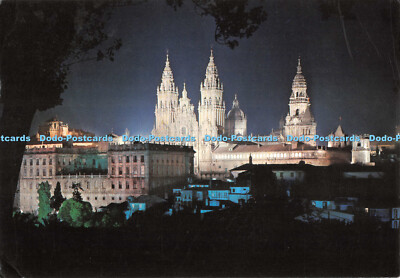 D074057 Santiago De Compostela. La Cathedral Desde el Paseo de la Herradura. Noc