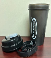 Muscle Tech Shaker Cup 24oz~Black~BPA Free~NEW