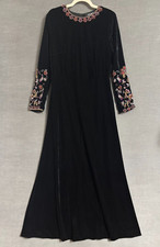 Abito Ahluwalia Sachin Babi M 8 nero velluto perline formale sera couture gala
