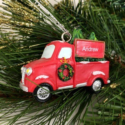 New Ganz Christmas Red Truck Ornament Personalized Name LUCAS w