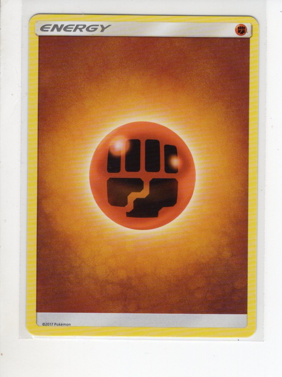 2017 FIGHTING ENERGY SUN & MOON BASE SET UN-NUMBERED POKEMON CARD EX/NM