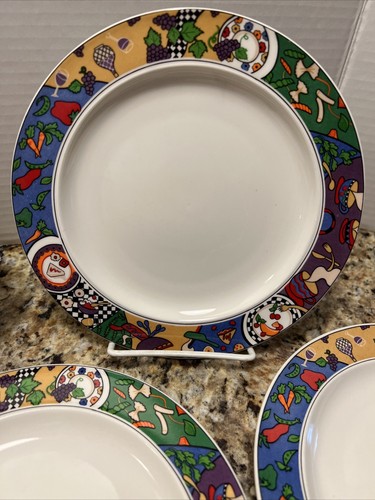 (6) Majesticware Sakura “Cuisine” Pattern Dessert Plates by Sue Zipkin 1994 - Picture 4 of 8