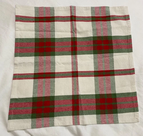 Rachel Ashwell Farmhouse Cloth Napkins Set Of 5 Red Green Plaid Holiday