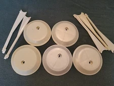 barbie doll stands lot of 5 Off White Pearl vintage 90s straddle saucer base