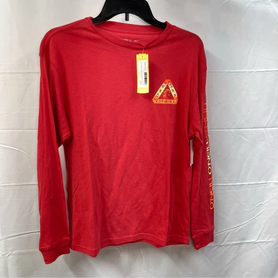 Nueva Camisa O'Neill Niños Roja Manga Larga Logo 100% Algodón Deportes Activos Primavera L Foto 2 de 4