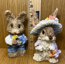 K's Collection Figurines Easter. Girl And Boy Rabbit Bunny Collectible Spring