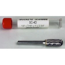 Carbide Burr (SC-4D) Cylindrical Ball Nose - Double Cut - 1/4 x 7/16 x 1 x 2 3/4