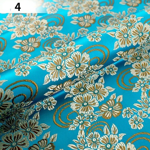 Faux Silk Satin Fabric Craft Brocade Damask Embroidery Floral Retro 75*100cm DIY - Picture 18 of 24