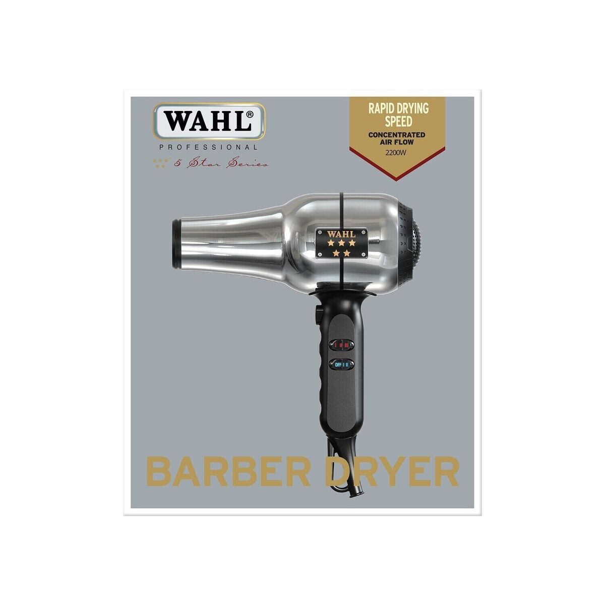 Wahl Professional 5-Star Barber Hairdryer 2200W Retro Chrome Wahl Professional 5-Star Barber Hairdryer 2200W Retro Chrome