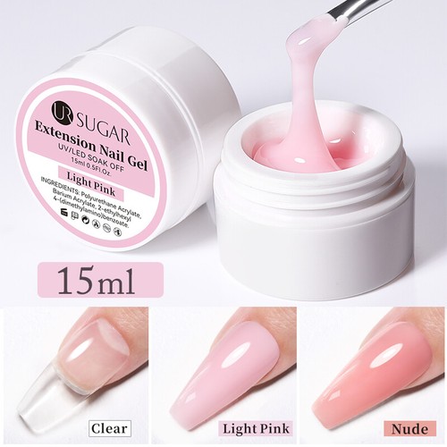 UR SUGAR 15ml Gelee Gel Nagellack Quick Building Nail Extension Gel Klar Rosa