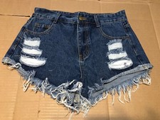 Womens Distressed Denim Shorts - Shein - Pockets - Size M