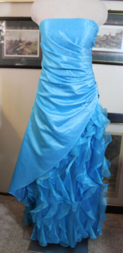 jump blue beaded chiffon bridesmaids formal eveni… - image 1