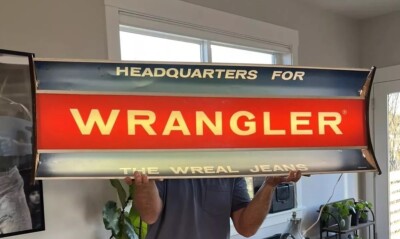 Vtg 60s Wrangler Jeans Fluorescent Cowboy Light-Up Electric