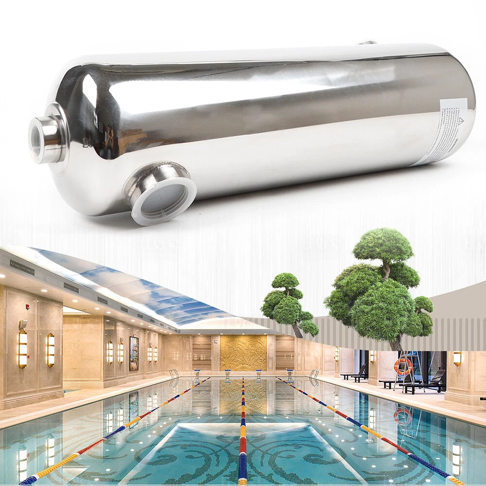 Stainless Steel Swimming Pool Heat Exchanger Shell u0026amp; Tube Heat Recovery  Heater | eBay