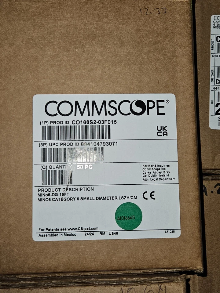 CommScope Systimax CO166S2-03F015 MiNo6 Cat 6 Reduced Diameter 50 Patch Cords - Image 2 of 2