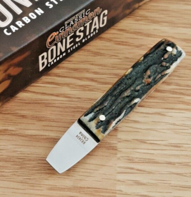 Rough Ryder Knife Pick Carbon Steel Full Tang Cinnamon Stag Bone Handle 2434