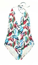 Onia 244516 Womens Halter Pull-on One Piece Swimwear White/Multi Size M
