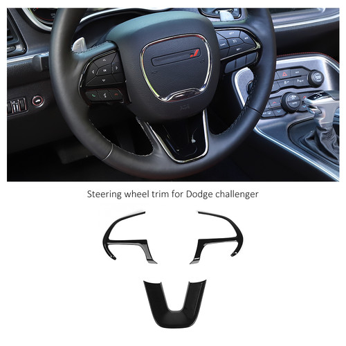 Steering Wheel Frame Cover Trim – Red Carbon Grain For Dodge Durango/Challenger/Charger 2015-2019