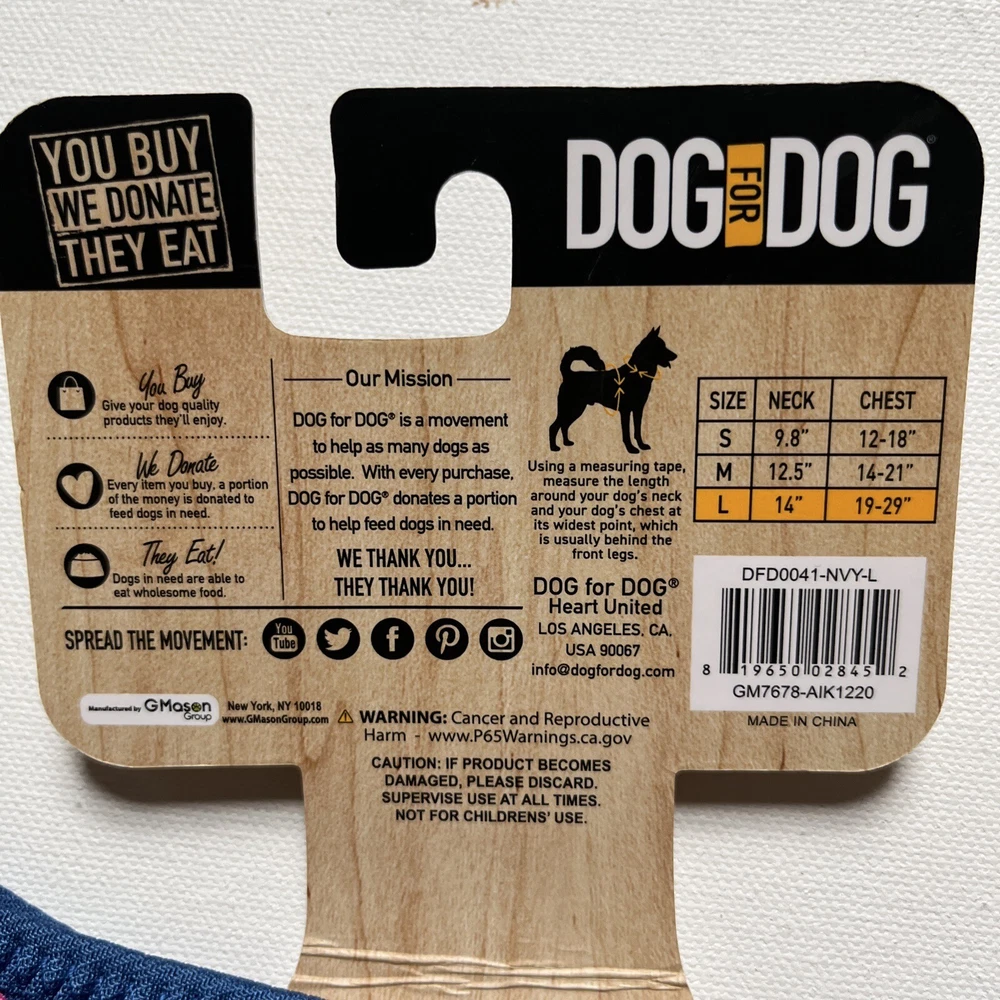 DOG HARNESS, Dog For Dog, Size Large NEW!!!