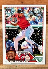 2023 Topps Holiday Oscar Gonzalez #H188  Baseball Rookie Cleveland Guardians RC