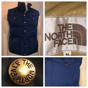 Vtg-The-North-Face-Men-s-Brown-Label-Blue-Down-Puffer-Vest-Size-Medium-USA