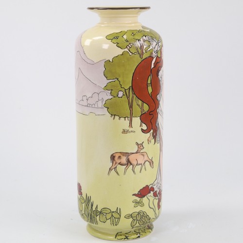 Vaso psiche ceramica Beardmore Art Nouveau Margaret Thompson h25 cm circa 1900 - Foto 3 di 9