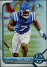 2021 Bowman University Sam Williams Chrome Prospect Refractor Card #73