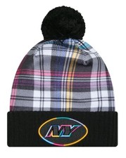 New Era Men  s New York Jets NFL Crucial Catch Cuffed Knit Hat With Pom NWT