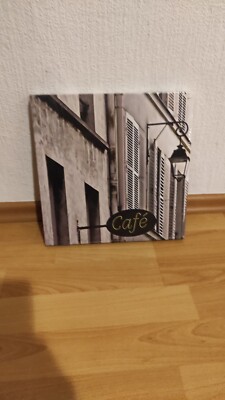 2x Dekobilder Cafe-Motiv OVP 27x27x2,5cm Variante 1