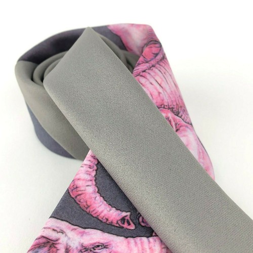 Corbata corta ajustada rosa Ralph Marlin original para hombre elefantes 3 1/8" con 53 7/8 L - Imagen 12 de 12