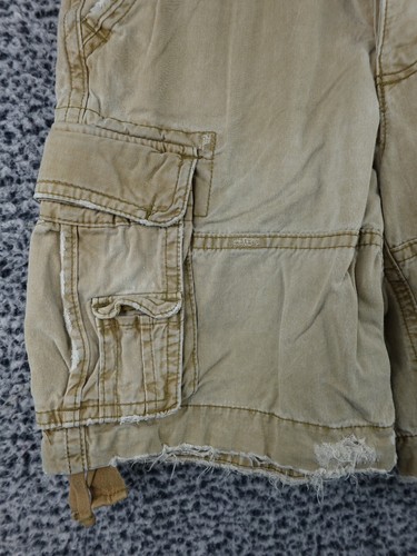 Vintage Y2K Abercrombie Cargo Shorts 32 Khaki Pockets Pockets Adjustable Waist - Picture 5 of 18